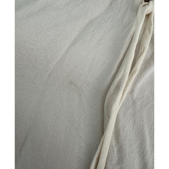 Yigal Azrouël 100% silk layered tie waist tank blouse tan white size 6 small - Picture 4 of 6